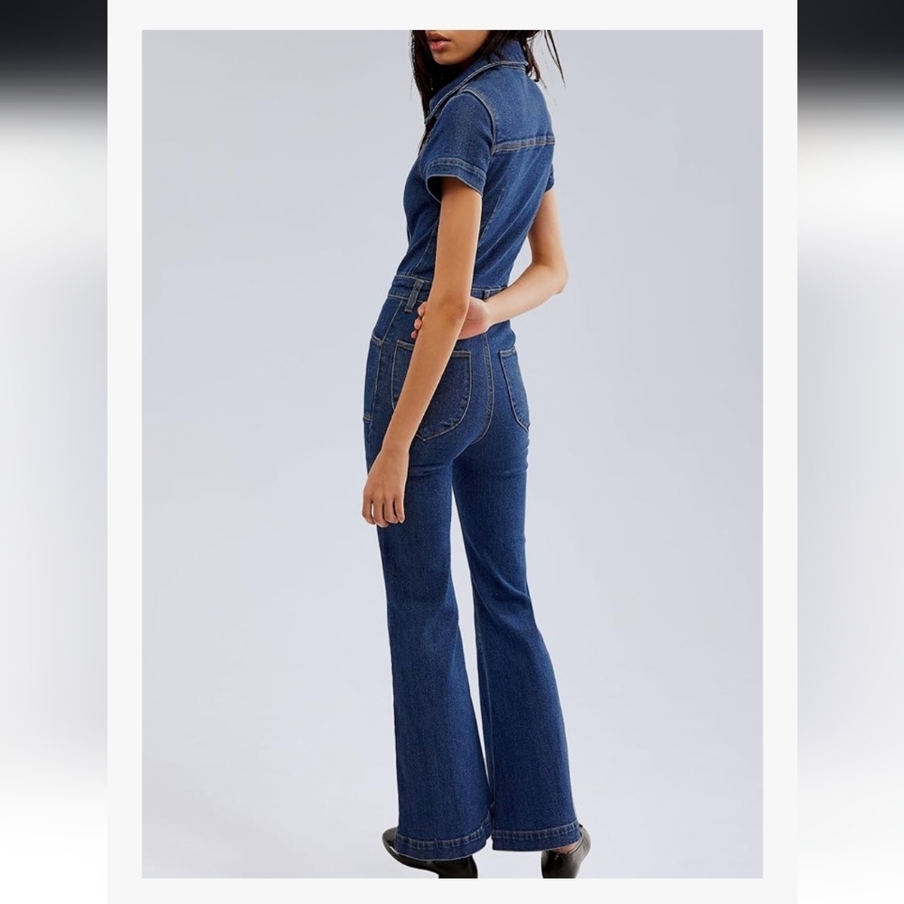 Women's  Denim Jumpsuit - Picture 3 of 16